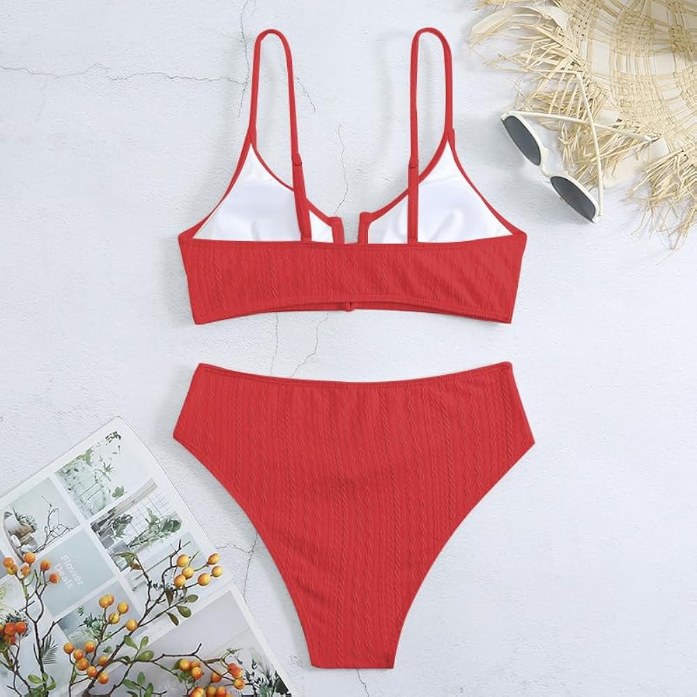 Amazon.com: HYTENSUN Women's V Cut High Waisted Bikini